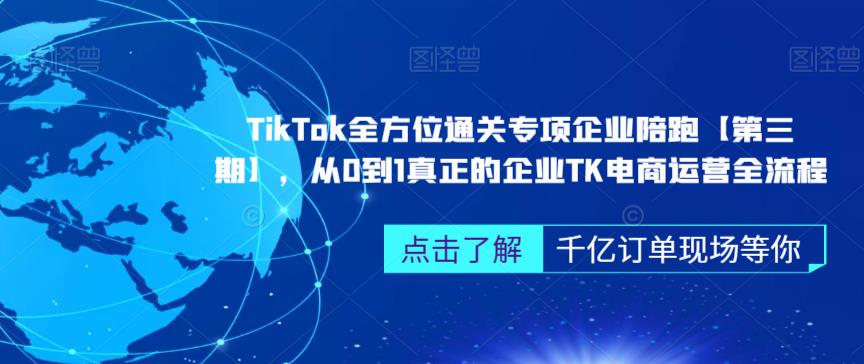 ‎TikTok全方位通关专项企业陪跑【第三期】，从0到1真正的企业TK电商运营全流程-86资源库
