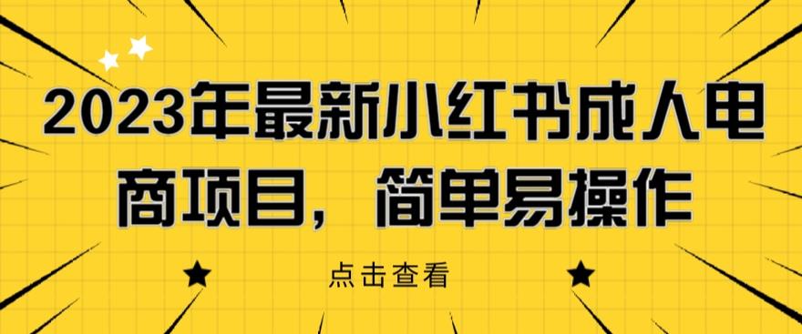 2023年最新小红书成人电商项目，简单易操作【详细教程】【揭秘】-86资源库