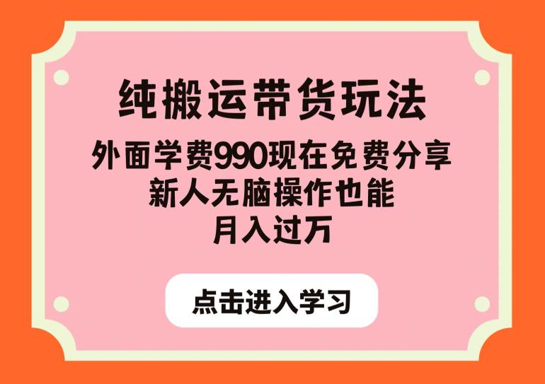 纯搬运带货玩法，外面学费990现在免费分享，新人无脑操作也能月入过万【揭秘】-86资源库