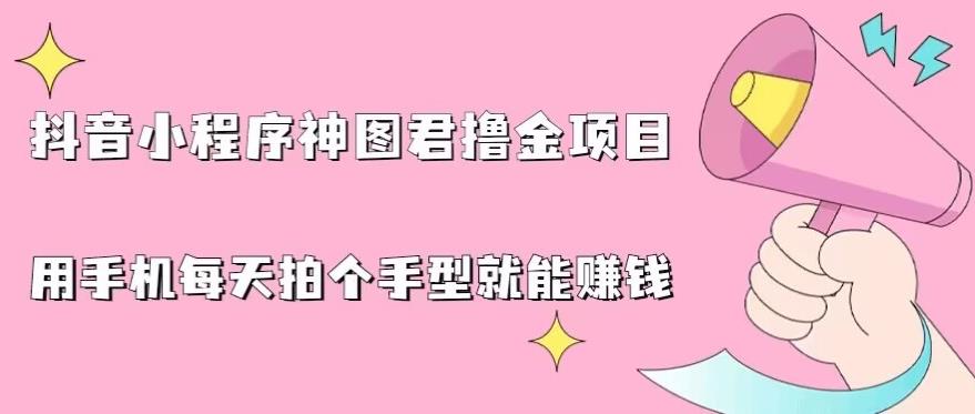抖音小程序神图君撸金项目，用手机每天拍个手型挂载一下小程序就能赚钱【揭秘】-86资源库