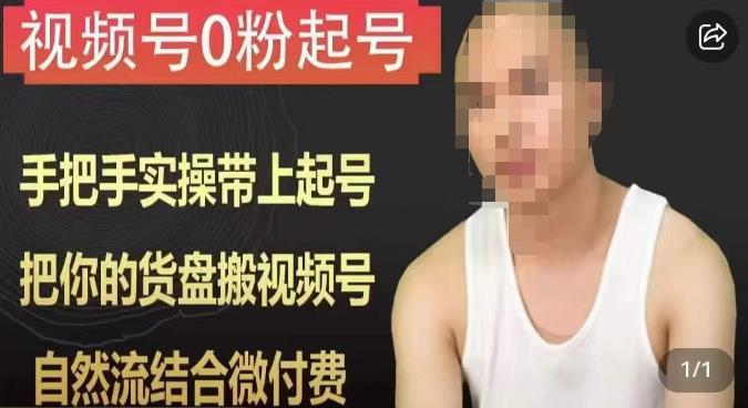 天诺老吴视频号0粉起号课程，手把手实操带上起号，把你的货盘搬视频号，自然流结合微付费-86资源库