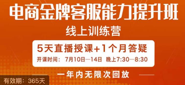 电商金牌客服能力提升班，提升客服能力是你店铺业绩的关键要素-86资源库