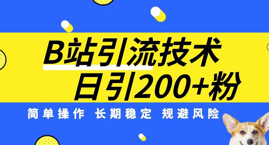 B站引流技术：每天引流200精准粉，简单操作，长期稳定，规避风险-86资源库