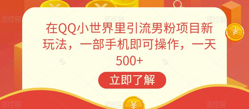 在QQ小世界里引流男粉项目新玩法，一部手机即可操作，一天500+【揭秘】-86资源库