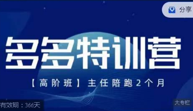 纪主任·多多特训营高阶班【9月13日更新】，拼多多最新玩法技巧落地实操-86资源库