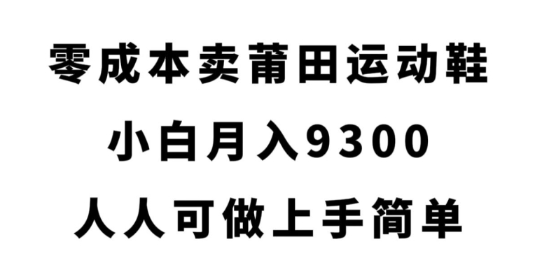 零成本卖莆田运动鞋，小白月入9300，人人可做上手简单【揭秘】-86资源库