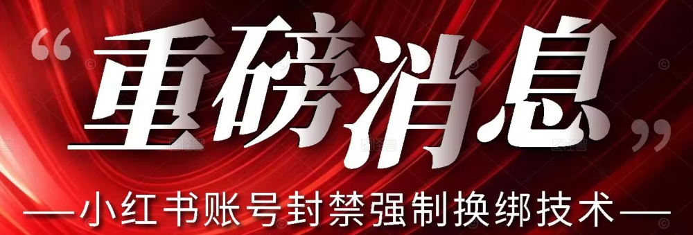 【最新】小红书账号封禁强制换绑技术可日赚300-86资源库