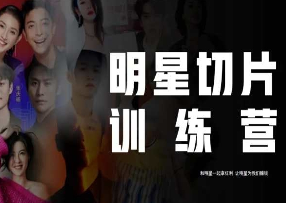 王子·明星切片线上训练营（2023），和明星一起拿红利，让明星为我们赚钱-86资源库