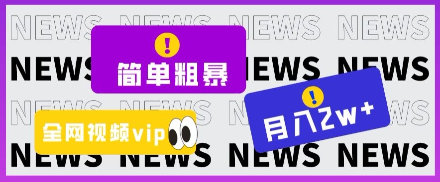 简单粗暴零成本，高回报，全网视频VIP掘金项目，月入2万＋【揭秘】-86资源库