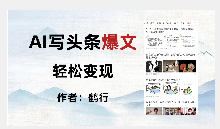 暴力拆解AI写头条爆文，轻松日入500+-86资源库