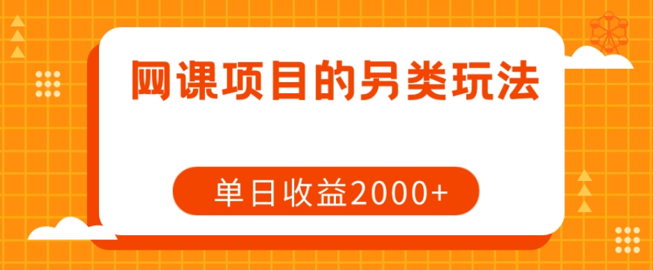 网课项目的另类玩法，单日收益2000+【揭秘】-86资源库