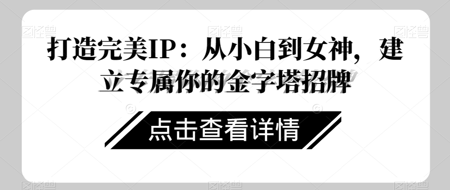 打造完美IP：从小白到女神，建立专属你的金字塔招牌-86资源库