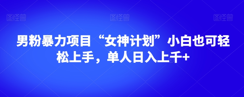 男粉暴力项目“女神计划”小白也可轻松上手，单人日入上千+【揭秘】-86资源库