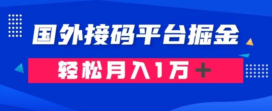 通过国外接码平台掘金：成本1.3，利润10＋，轻松月入1万＋【揭秘】-86资源库