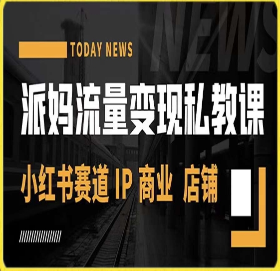 派妈流量变现私教课，小红书赛道IP  商业  店铺 -86资源库