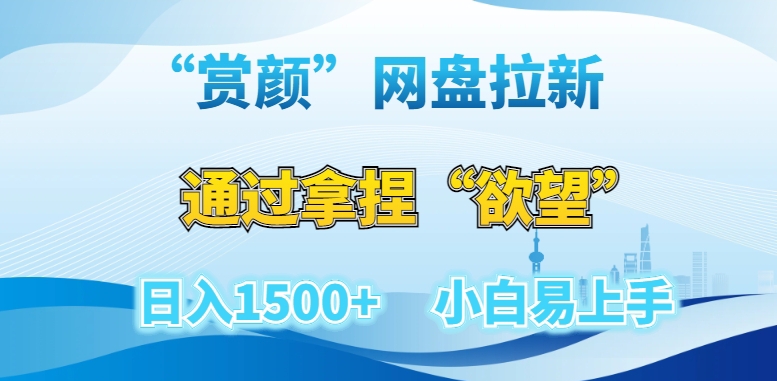 “赏颜”网盘拉新赛道，通过拿捏“欲望”日入1500+，小白易上手【揭秘】-86资源库