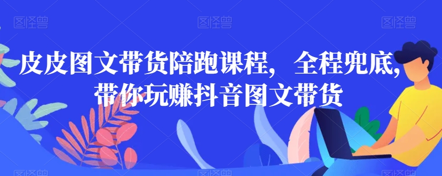 皮皮图文带货陪跑课程，全程兜底，带你玩赚抖音图文带货-86资源库