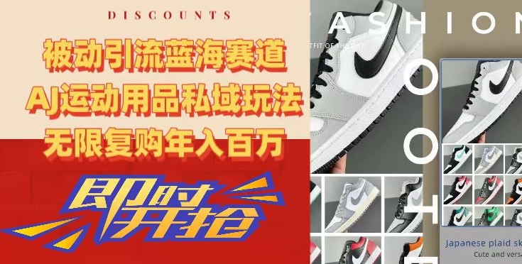 被动引流蓝海赛道，AJ运动用品私域玩法，无限复购年入百万【揭秘】-86资源库