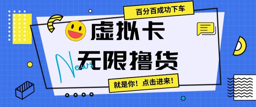 虚拟卡无限撸货，百分百成功下车【仅揭秘】-86资源库