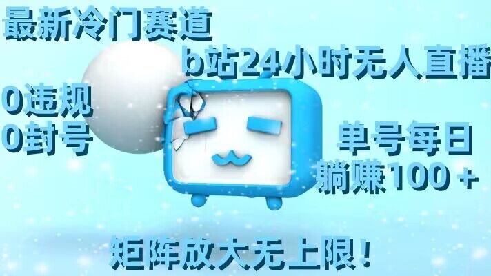 最新冷门赛道，b站24小时无人直播，0违规0封号，单号每日躺赚100＋，矩阵放大无上限【揭秘】-86资源库