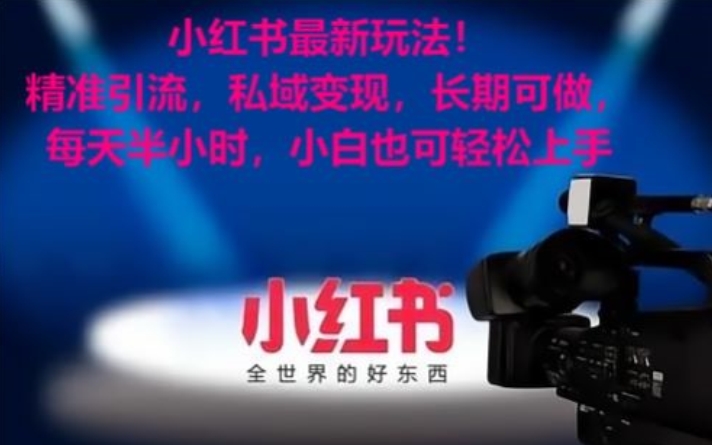 小红书最新玩法！精准引流，私域变现，长期可做，每天半小时，小白也可轻松上手【揭秘】-86资源库