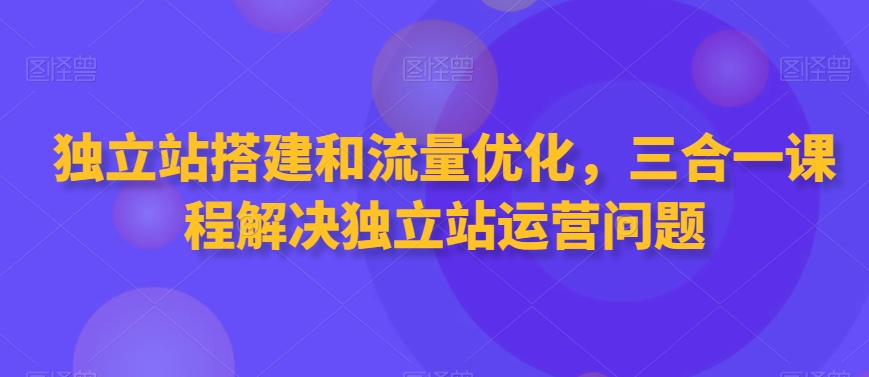 独立站搭建和流量优化，三合一课程解决独立站运营问题-86资源库