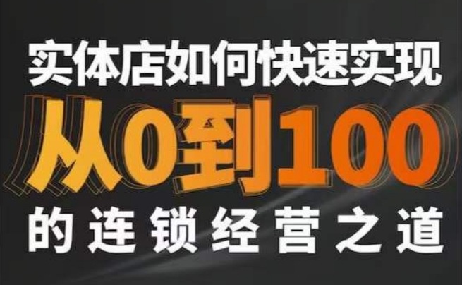 星哥·实体如何快速实现从0-100的连锁经营之道-86资源库