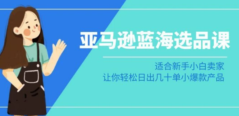 亚马逊-蓝海选品课：适合新手小白卖家，让你轻松日出几十单小爆款产品-86资源库