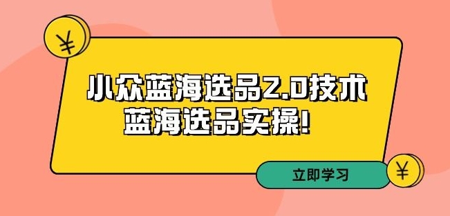 拼多多培训第33期：小众蓝海选品2.0技术-蓝海选品实操！-86资源库