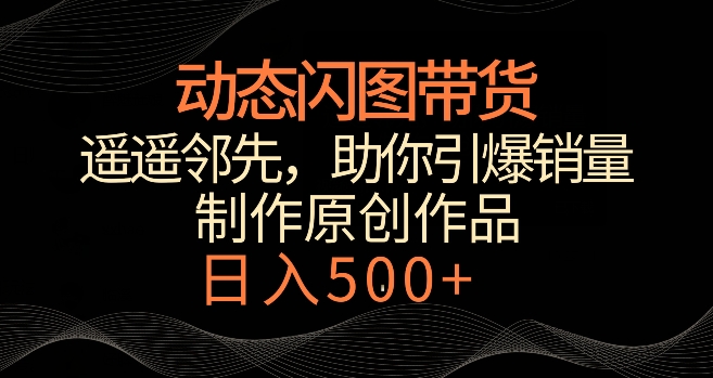 动态闪图带货，遥遥领先，冷门玩法，助你轻松引爆销量，日赚500+【揭秘】-86资源库