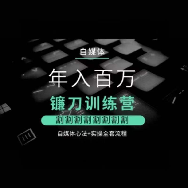 自媒体年入百万镰刀训练营，割割割割割割割割，自媒体心法+实操全套流程-86资源库