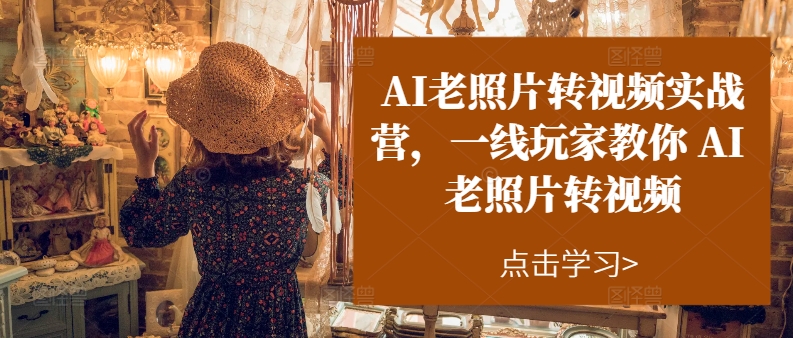 AI老照片转视频实战营，一线玩家教你AI老照片转视频-86资源库