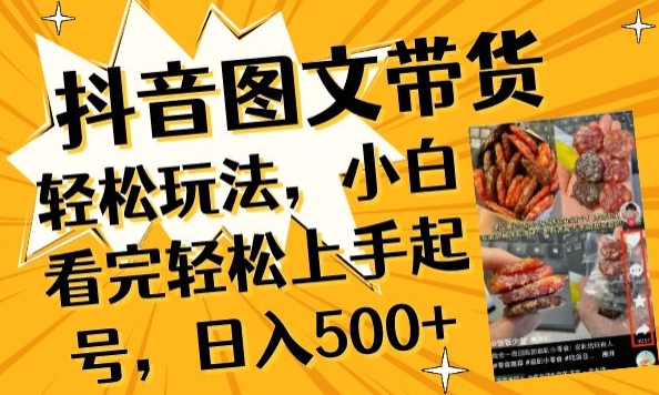 抖音图文带货已过时?那你不如仔细看看这个，小白看完轻松上手起号，日入500+不是梦【揭秘】-86资源库