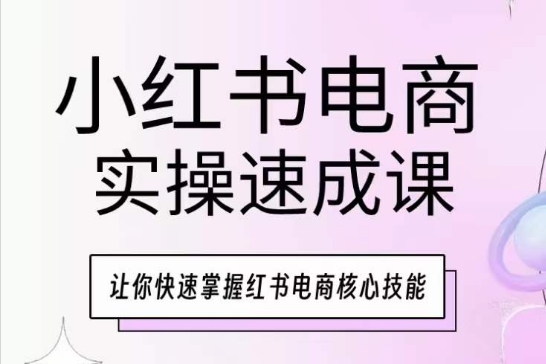 小红书电商实操速成课，让你快速掌握红书电商核心技能-86资源库