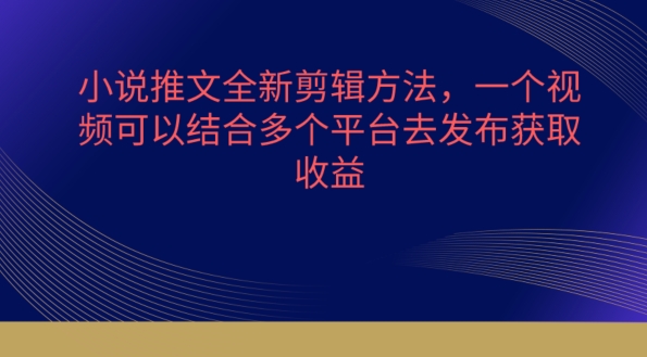 小说推文全新剪辑方法，一个视频可以结合多个平台去发布获取【揭秘】-86资源库