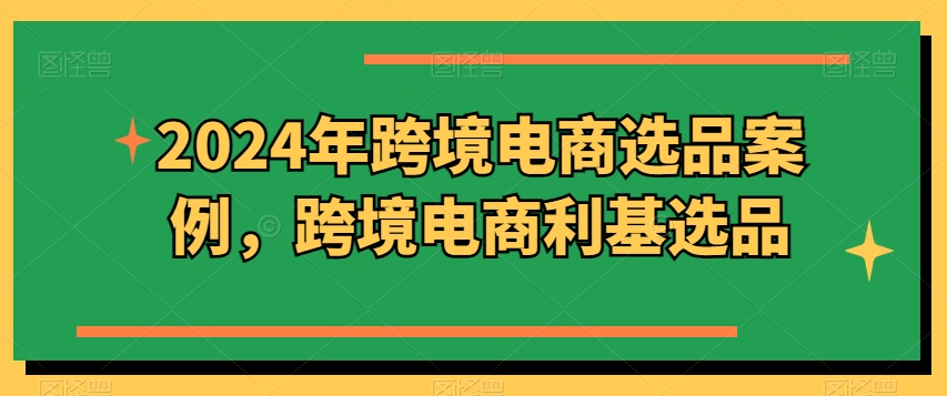 2024年跨境电商选品案例，跨境电商利基选品（更新）-86资源库