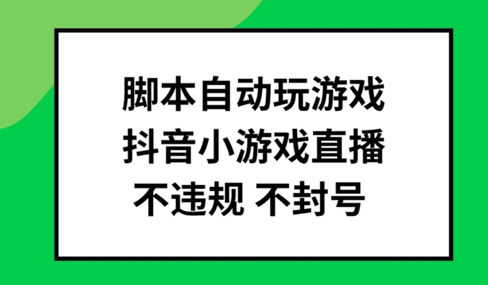 脚本自动玩游戏，抖音小游戏直播，不违规不封号可批量做【揭秘】-86资源库