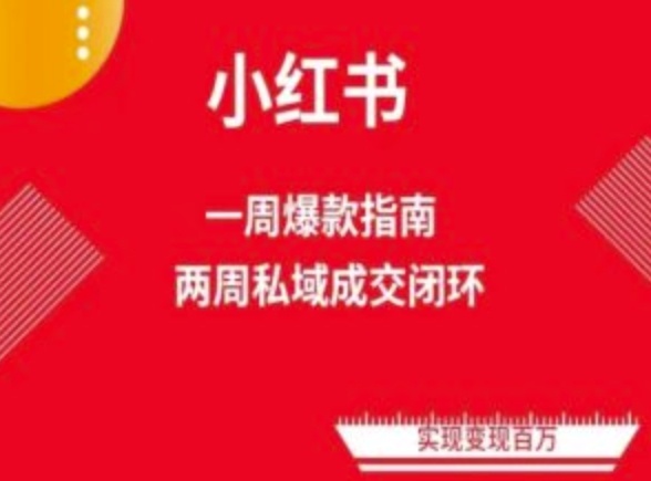 爆款小红书免费流量体系课程(两周变现)，小红书电商教程-86资源库