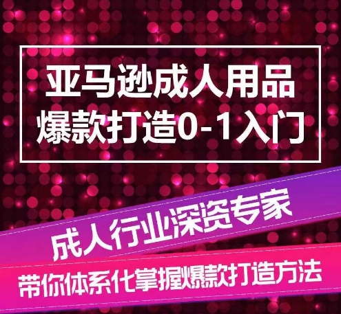 亚马逊成人用品爆款打造0-1入门，系统化讲解亚马逊成人用品爆款打造的流程-86资源库