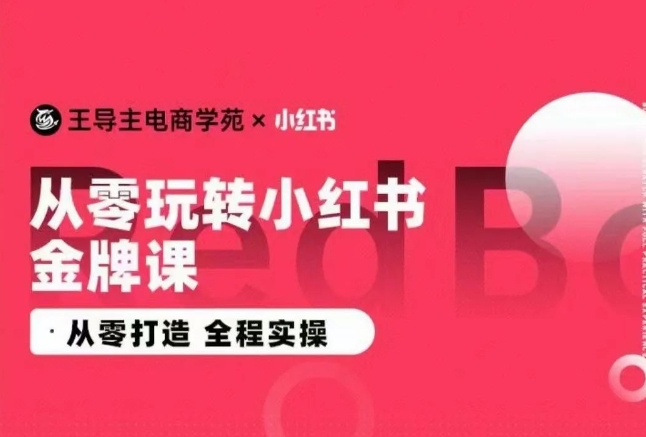 王导主·小红书电商运营实操课，​从零打造  全程实操-86资源库