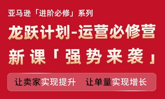 亚马逊进阶必修系列，龙跃计划-运营必修营新课，让卖家实现提升 让单量实现增长-86资源库