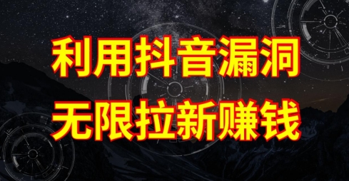 利用抖音链接漏洞，无限拉新赚钱【漏洞原理+操作流程】【揭秘】-86资源库
