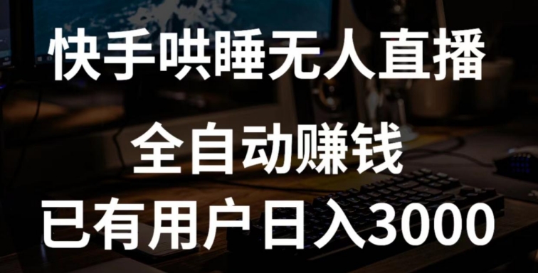 快手哄睡无人直播+独家挂载技术，已有用户日入3000+【赚钱流程+直播素材】【揭秘】-86资源库