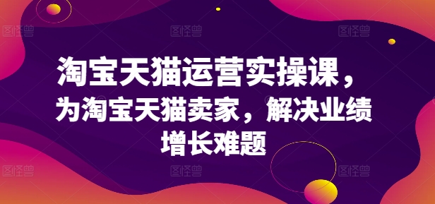 淘宝天猫运营实操课，为淘宝天猫卖家，解决业绩增长难题-86资源库