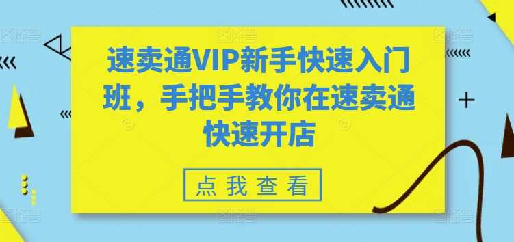 速卖通VIP新手快速入门班，手把手教你在速卖通快速开店-86资源库