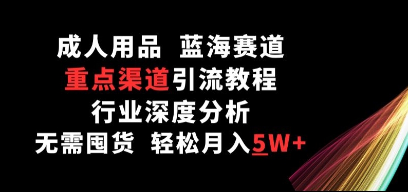 成人用品，蓝海赛道，重点渠道引流教程，行业深度分析，无需囤货，轻松月入5W+【揭秘】-86资源库