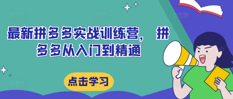 最新拼多多实战训练营， 拼多多从入门到精通-86资源库
