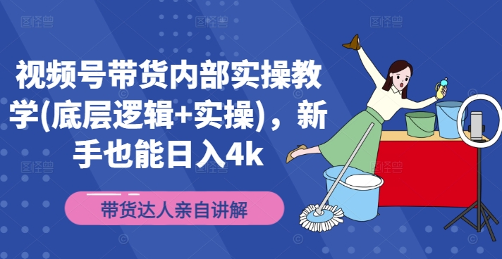 视频号带货内部实操教学(底层逻辑+实操)，新手也能日入4k-86资源库