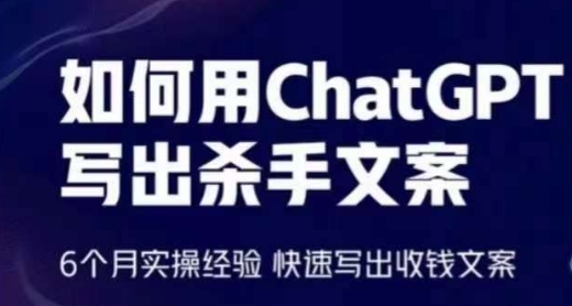 如何用ChatGPT写出杀手文案，6个月实操经验，快速写出收钱文案-86资源库