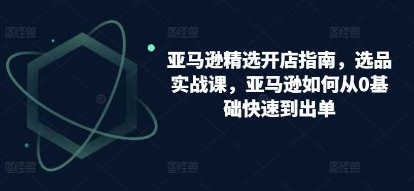 亚马逊精选开店指南，选品实战课，亚马逊如何从0基础快速到出单-86资源库